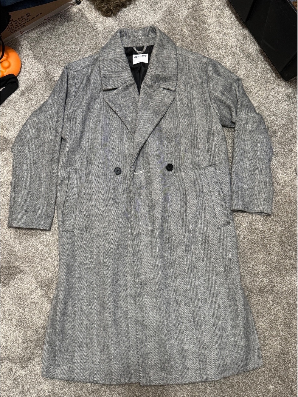 Old Navy  women's Gray Wool Blend Overcoat Size L
